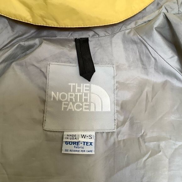 NORTH FACE JACKET GORE TEX RAIN/ SNOW JACKET HOODIE YELLOW SILVER - Picture 4 of 9